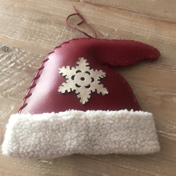 Red Leather Santa Hat - Picture 2 of 9